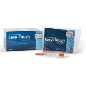 Standard Insulin Syringe with Needle EasyTouch 1 mL 5/16 Inch 30 Gauge NonSafety Thin Wall