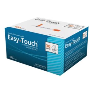 Standard Insulin Syringe with Needle EasyTouch 0.5 mL 5/16 Inch 30 Gauge NonSafety Thin Wall
