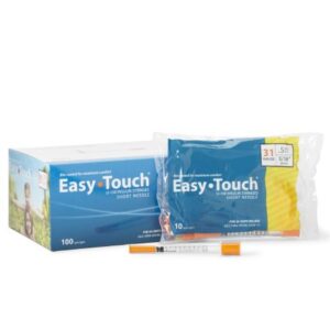 Standard Insulin Syringe with Needle EasyTouch 0.5 mL 5/16 Inch 31 Gauge NonSafety Thin Wall