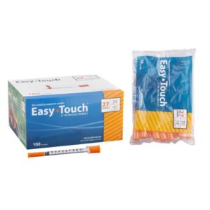 Standard Insulin Syringe with Needle EasyTouch 1 mL 1/2 Inch 27 Gauge NonSafety Thin Wall