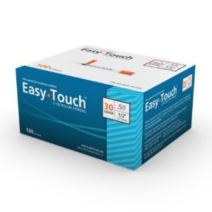 Standard Insulin Syringe with Needle EasyTouch 0.5 mL 1/2 Inch 30 Gauge NonSafety Thin Wall