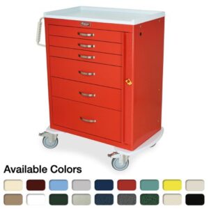 Emergency Crash Cart M-Series Steel Frame 30 Inch Wide 9 Drawers