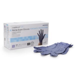 Exam Glove McKesson Confiderm LDC X-Large NonSterile Nitrile Standard Cuff Length Fully Textured Blue Chemo Tested / Fentanyl Tested