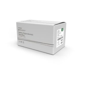 Safety Hypodermic Needle McKesson Prevent 1/2 Inch Length 30 Gauge Regular Wall Hinged Safety Needle