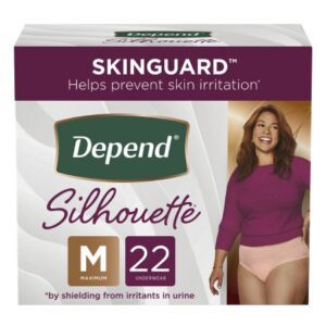 Female Adult Absorbent Underwear Depend Silhouette Waistband Style Medium Disposable Heavy Absorbency