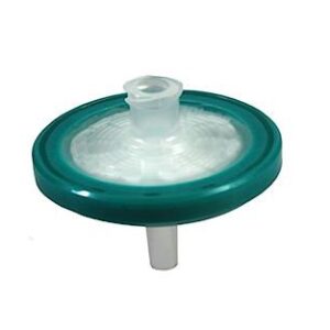 Millex Syringe Filter Sterile, 0.22 ?m Pore Size, 3.3 cm Diameter, Green, 145 PSI, Male Luer Slip Outlet, Female Luer Lok Inlet