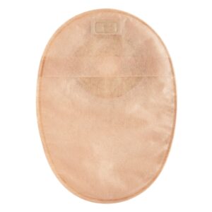 Ostomy Pouch Esteem+ One-Piece System 8 Inch Length Flat, Pre-Cut 1-3/8 Inch Stoma Closed End