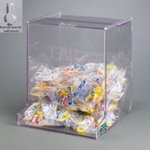 Earplug Dispenser Wall Mount Clear 10.2 X 10-1/2 X 11-1/2 Inch PETG Plastic