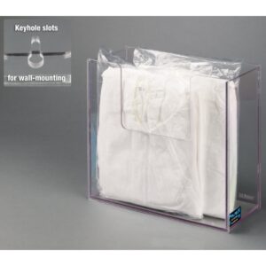 Coveralls Dispenser Wall Mount Clear 5 X 11 X 12-1/4 Inch PETG Plastic