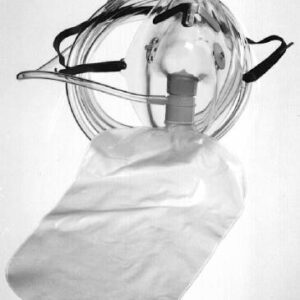 NonRebreather Oxygen Mask B&F Medical Elongated Style Adult One Size Fits Most Adjustable Head Strap / Nose Clip