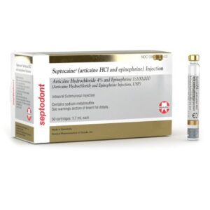Septocaine with Epinephrine Articaine HCl / Epinephrine Bitartrate 4% – 1:100,000 Injection 1.7 mL