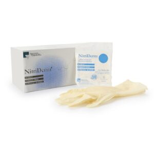 Surgical Glove NitriDerm Size 6 Sterile Nitrile Standard Cuff Length Fully Textured White Chemo Tested