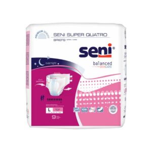 Unisex Adult Incontinence Brief Seni Super Quatro Large Disposable Heavy Absorbency