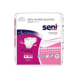 Unisex Adult Incontinence Brief Seni Super Quatro Medium Disposable Heavy Absorbency
