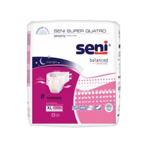 Unisex Adult Incontinence Brief Seni Super Quatro X-Large Disposable Heavy Absorbency