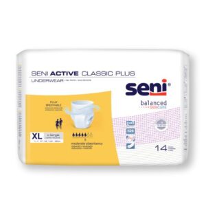 Unisex Adult Absorbent Underwear Seni Active Classic Plus Pull On with Tear Away Seams X-Large Disposable Moderate Absorbency
