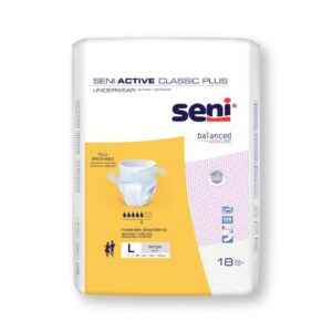 Unisex Adult Absorbent Underwear Seni Active Classic Plus Pull On with Tear Away Seams Large Disposable Moderate Absorbency