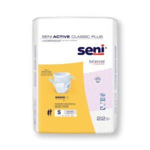 Unisex Adult Absorbent Underwear Seni Active Classic Plus Pull On with Tear Away Seams Small Disposable Moderate Absorbency