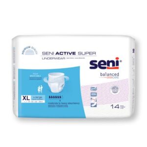 Unisex Adult Absorbent Underwear Seni Active Super Pull On with Tear Away Seams X-Large Disposable Moderate Absorbency