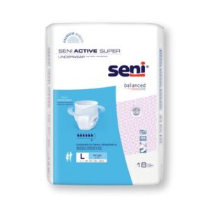 Unisex Adult Absorbent Underwear Seni Active Super Pull On with Tear Away Seams Large Disposable Moderate Absorbency