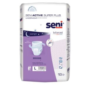 Unisex Adult Absorbent Underwear Seni Active Super Plus Pull On with Tear Away Seams Large Disposable Heavy Absorbency