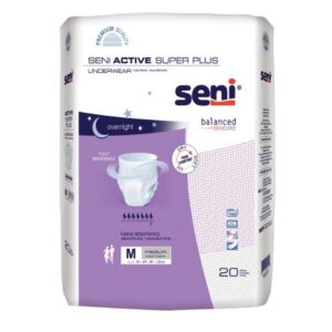 Unisex Adult Absorbent Underwear Seni Active Super Plus Pull On with Tear Away Seams Medium Disposable Heavy Absorbency