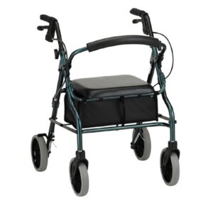 4 Wheel Rollator Zoom 20 Green Adjustable Height / Folding Aluminum Frame