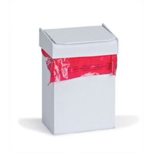 Medical Waste Trash Can MarketLab 1.4 Quart / 0.35 gal. White ABS Plastic Square