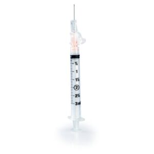 Safety Hypodermic Syringe with Needle McKesson Prevent SG 3 mL 5/8 Inch 25 Gauge Sliding Safety Needle Thin Wall