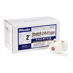 Athletic Tape Mueller Stretch MTape Premium White 2 Inch X 5 Yard Elastic Adhesive NonSterile