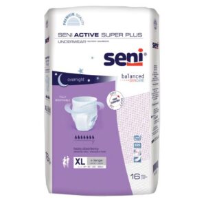 Unisex Adult Absorbent Underwear Seni Active Super Plus Pull On with Tear Away Seams X-Large Disposable Heavy Absorbency