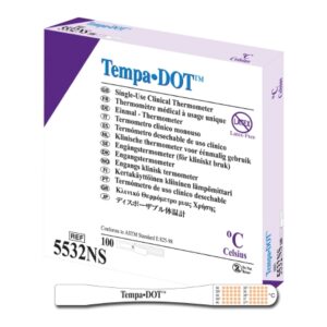 Disposable Oral Thermometer Tempa?DOT 37-39 degreeC Color Dots Display