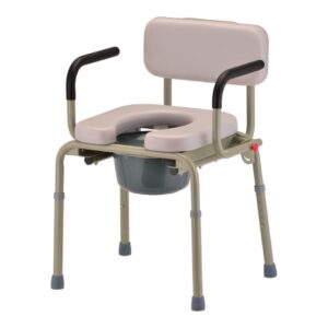 Commode / Shower Chair Nova Padded Drop Arms Aluminum Frame With Backrest 16-1/2 Inch Seat Width 300 lbs. Weight Capacity