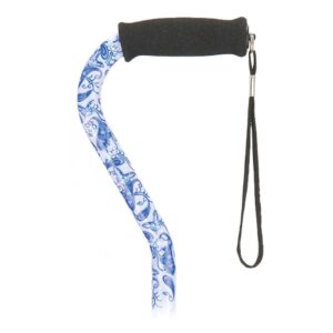 Offset Cane Nova Aluminum 30 to 39 Inch Height Blue Porcelain Print