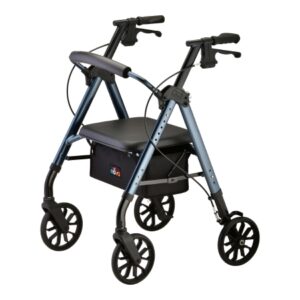 4 Wheel Rollator NEW STAR Blue Adjustable Height / Folding Aluminum Frame