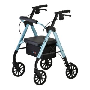 4 Wheel Rollator NEW STAR Diamond Blue Adjustable Height / Folding Aluminum Frame