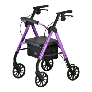 4 Wheel Rollator NEW STAR Purple Adjustable Height / Folding Aluminum Frame