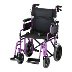 Transport Chair 18-1/2 Inch Seat Width Desk Length Arm Swing-Away Footrest Aluminum Frame