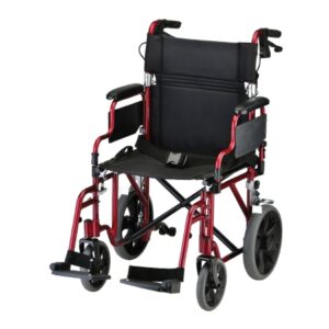 Transport Chair 18-1/2 Inch Seat Width Desk Length Arm Swing-Away Footrest Aluminum Frame