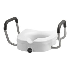 Raised Toilet Seat with Arms Nova 5 Inch Height Standard / Elongated 300 lbs. Weight Capacity