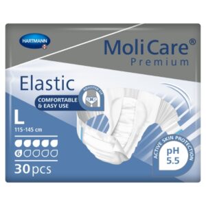 Unisex Adult Incontinence Brief MoliCare Premium Elastic 6D Large Disposable Moderate Absorbency