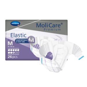 Unisex Adult Incontinence Brief MoliCare Premium Elastic 8D Medium Disposable Heavy Absorbency