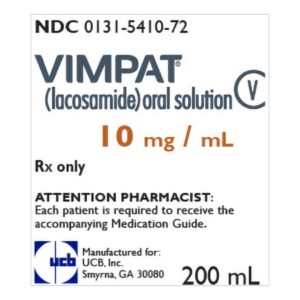 Vimpat Lacosamide 10 mg / mL Solution 200 mL