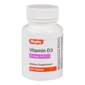 Vitamin Supplement Vitamin D3 1,000 IU Strength Tablet 100 per Bottle