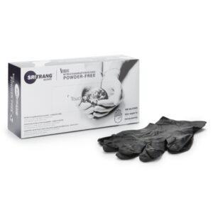 Exam Glove Touch of Life Large NonSterile Nitrile Textured Fingertips Black Chemo Tested / Fentanyl Tested