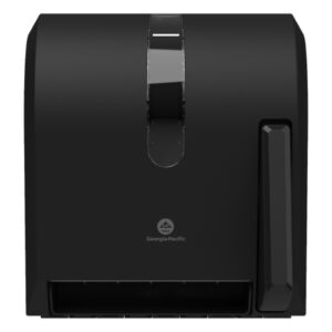 Paper Towel Dispenser GP Pro Black Plastic Push Paddle 8 Inch Roll Wall Mount