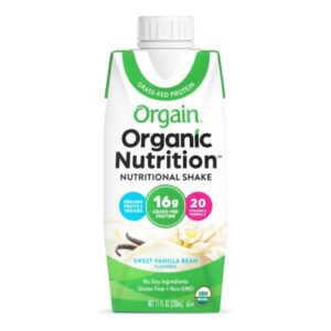 Oral Supplement Orgain Organic Nutritional Shake Sweet Vanilla Bean Flavor Liquid 11 oz. Carton