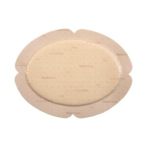 Foam Dressing Mepilex Border Flex 6 X 7-1/2 Inch With Border Film Backing Silicone Adhesive Oval Sterile
