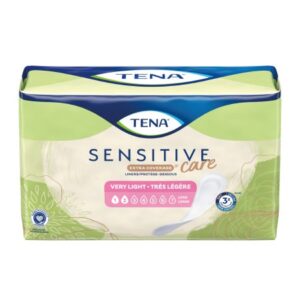 Bladder Control Pad TENA Sensitive Care Extra Coverage 9 Inch Length Light Absorbency Dry-Fast Core One Size Fits Most
