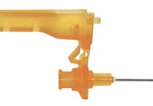 Safety Hypodermic Needle Carepoint Safety 1-1/2 Inch Length 25 Gauge Regular Wall Hinged Safety Needle